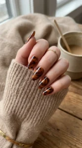 Almond Shape Tortoiseshell Nails
