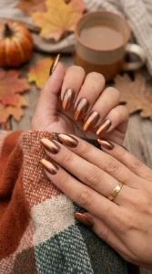 Almond-Shaped Metallic Ombre