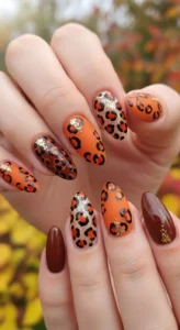 Autumn Leopard Nails