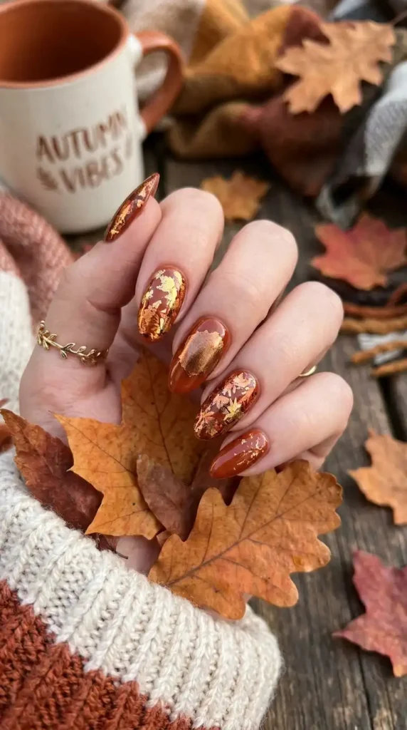 Autumn Foil Nails