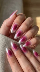 Berry Aura Nails with Chrome Powder