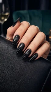 Black Crocodile Texture Nails