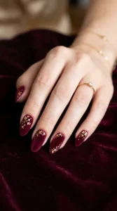 . Burgundy Velvet With Gold Foil