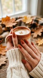 Burnt Orange Sweater Nails
