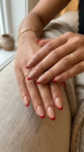 Cherry Mocha French Tips