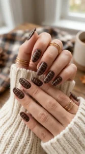 Chocolate Brown Crocodile Nails