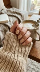 Chunky Knit Beige Nails