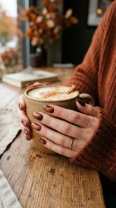 Cinnamon Mocha Velvet Nails