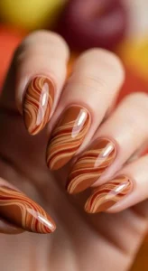  Cinnamon Swirl Fall Nails