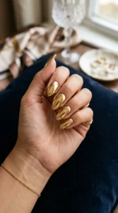 Classic Gold Chrome Nails