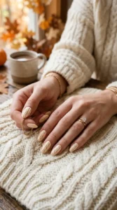 Classic Cream Sweater Nails