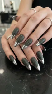 Crocodile Print with Chrome Tips