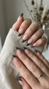 Crocodile French Tip Nails