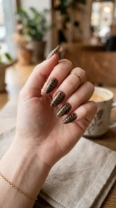 Crocodile Print Almond Nails