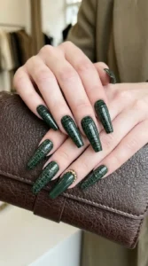 Crocodile Print Coffin Nails