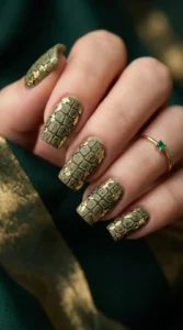 Crocodile Print with Gold Foil