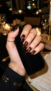 Dark Chocolate Tortoiseshell Nails