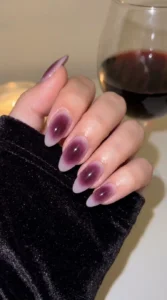 Deep Plum Berry Aura Nails