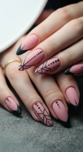 Dusty Rose with Black Details