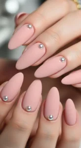 Dusty Rose Pearl Nails