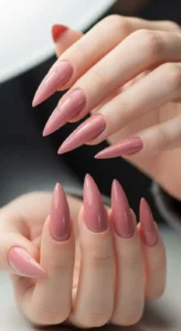 Dusty Rose Stiletto Nails