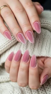 Dusty Rose Velvet Nails
