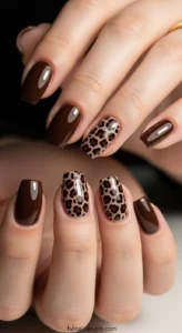 Espresso Animal Print Nails