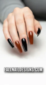 Espresso & Black Combo Nails