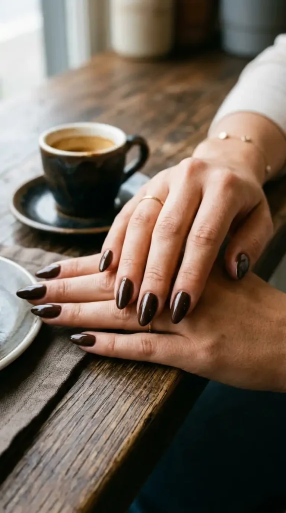 Espresso Brown Nails