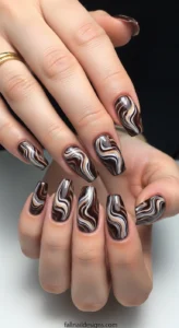 Espresso Marble Nails