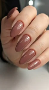 Glossy Dusty Rose Nails