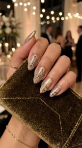 Gold Accented Snake Print