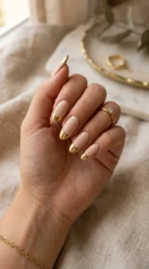 Gold Chrome French Tips