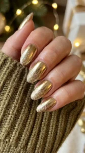 Gold Chrome with Glitter Gradient
