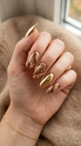 Gold Chrome with Marble Effect