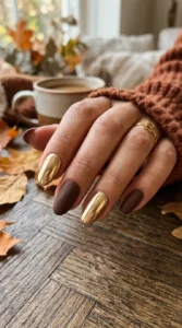 Gold Chrome with Matte Brown