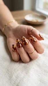 Gold Foil Tortoiseshell Nails