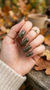 Green and Brown Snake Print