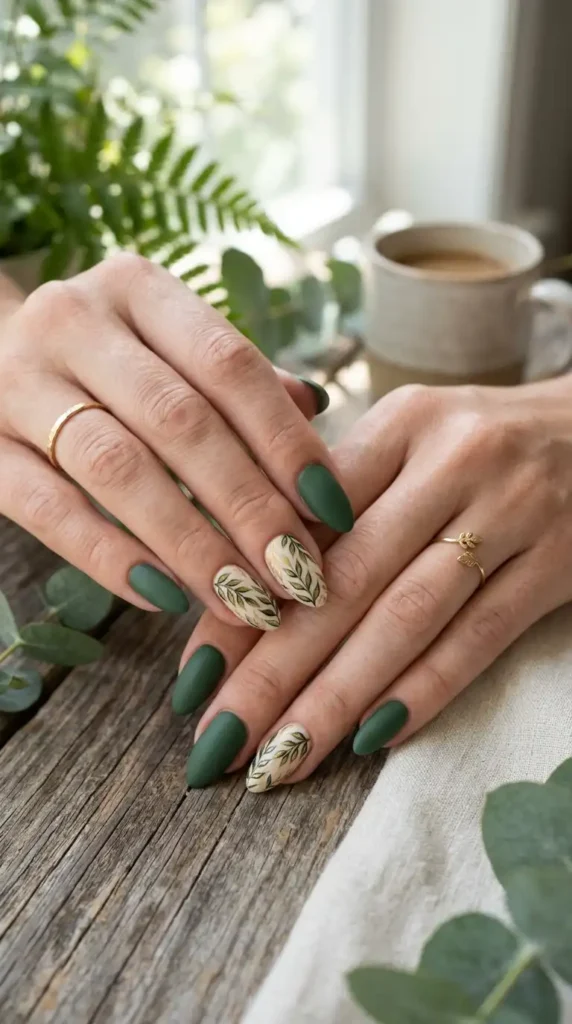  Leaf Accent Nails