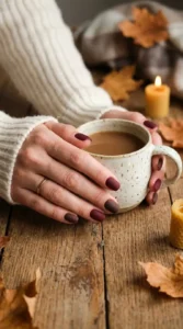 Matte Cherry Mocha Nails