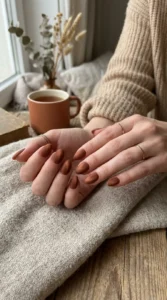 Matte Cinnamon Velvet Nails