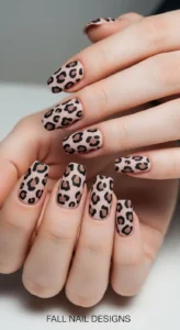 Matte Leopard Print Nails