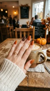 Matte Pumpkin Spice Nails