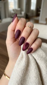 Matte + Velvet Combo Nails