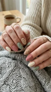 Mixed Pattern Sweater Nails