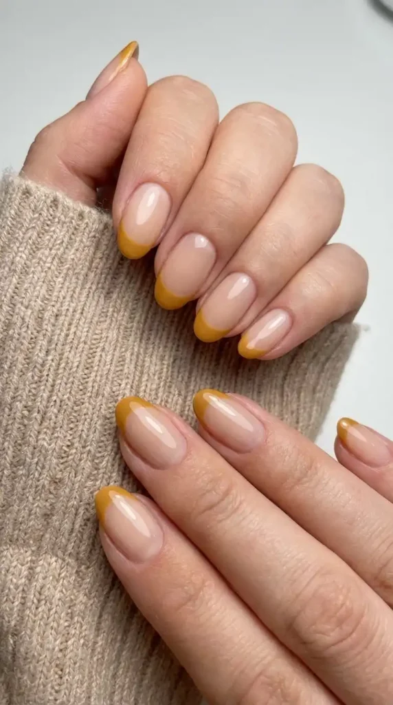 Mustard Yellow French Tips