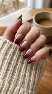 Nude to Burgundy Ombre