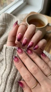 Ombre Berry Aura Nails