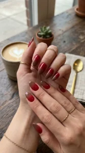 Ombre Cherry to Mocha Nails