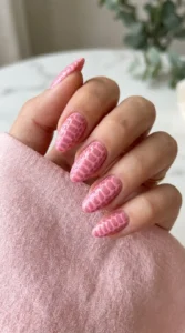 Pink Crocodile Print Nails